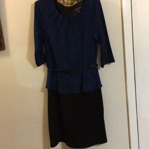 Connected Women’s Belted Peplum Sheath Dress